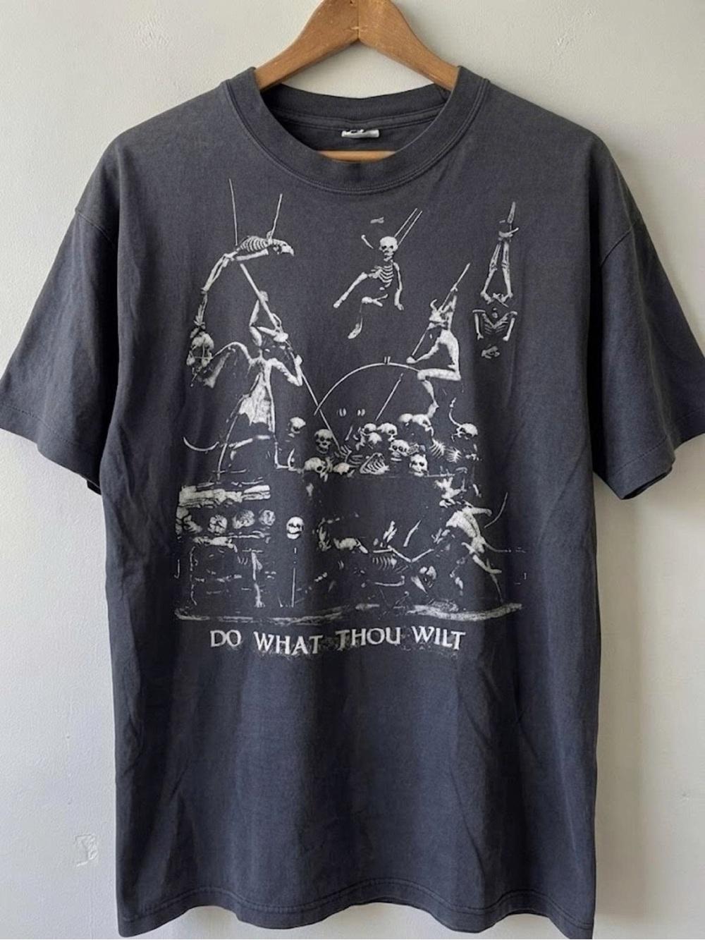 Gildan Charcoal Gray Skeleton Graphic Tee | Unisex Shirt